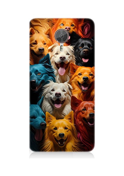 General Mobile Gm5 Plus Uyumlu Sevimli Köpekler Desenli Silikon Kılıf