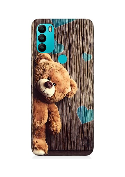 General Mobile GM21 Plus Uyumlu Ayıcık Aşk ve Kalplar Desenli Silikon Kılıf