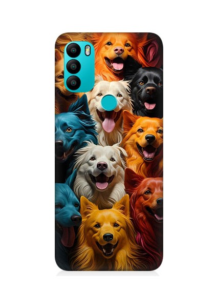 General Mobile GM21 Plus Uyumlu Sevimli Köpekler Desenli Silikon Kılıf