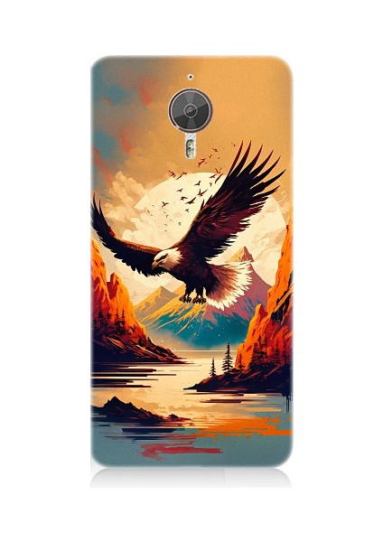 General Mobile Gm5 Plus Uyumlu Uçan Siyah Beyaz Kartal Desenli Silikon Kılıf
