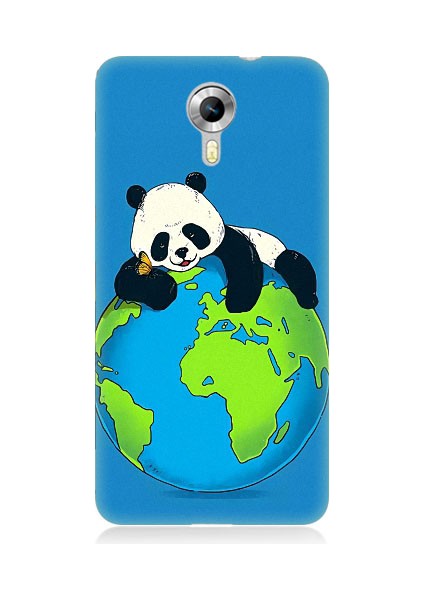 General Mobile Discovery 4g Uyumlu Yorgun Panda ve Dünya Desenli Silikon Kılıf