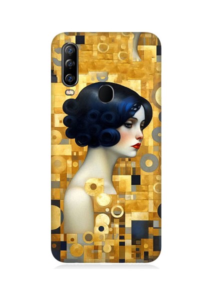 General Mobile GM20 Pro Uyumlu Altın Desnlerle Kadın Desenli Silikon Kılıf