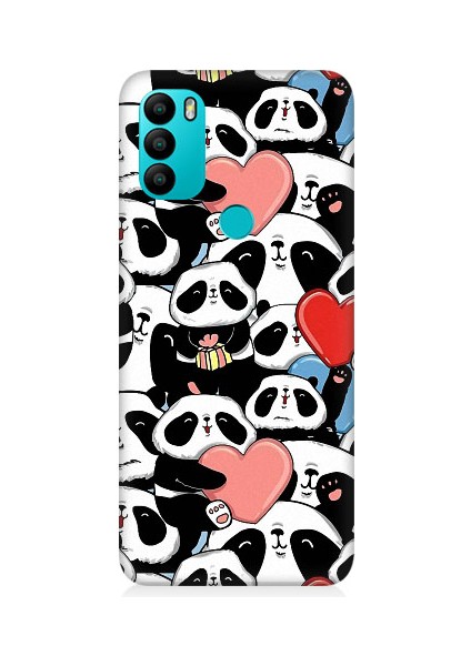 General Mobile GM21 Plus Uyumlu Panda Aşkı ve Hediye Desenli Silikon Kılıf