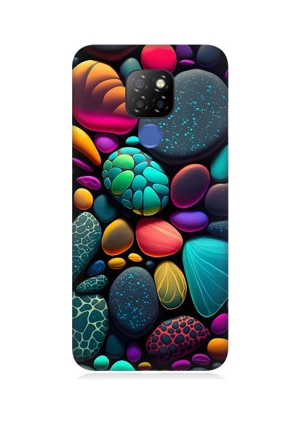 General Mobile GM20 Uyumlu Artx Kırmızı Doğa Taşlar Desenli Silikon Kılıf