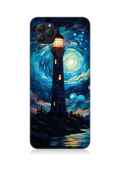 General Mobile GM22 Uyumlu Ay Işığında Yalnız Deniz Feneri Desenli Silikon Kılıf