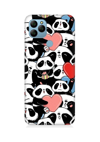 General Mobile GM21 Uyumlu Panda Aşkı ve Hediye Desenli Silikon Kılıf