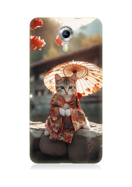 General Mobile Discovery 4g Uyumlu Geyşa Kıyafetli Kedi Desenli Silikon Kılıf