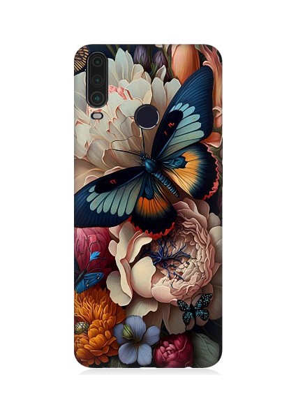 General Mobile GM10 Uyumlu Kelebek ve Çiçek Desenli Silikon Kılıf