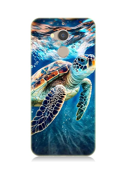 General Mobile Gm8 Uyumlu Deniz Kaplumbağası Desenli Silikon Kılıf