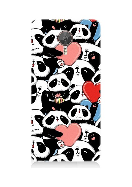 General Mobile Gm5 Plus Uyumlu Panda Aşkı ve Hediye Desenli Silikon Kılıf
