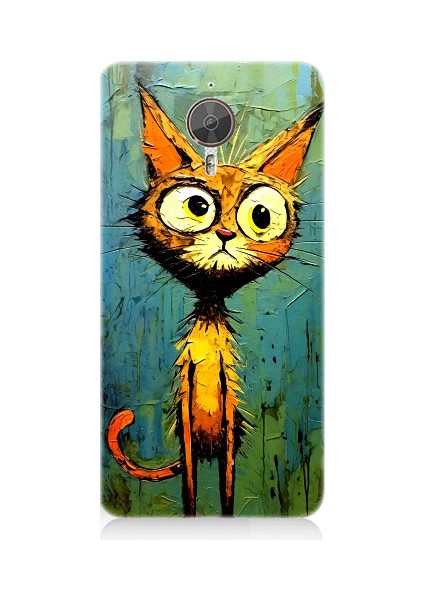General Mobile Gm5 Plus Uyumlu Meraklı Şapşik Kedi Desenli Silikon Kılıf
