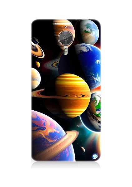 General Mobile Gm5 Plus Uyumlu Uzaydaki Gezegenler Desenli Silikon Kılıf