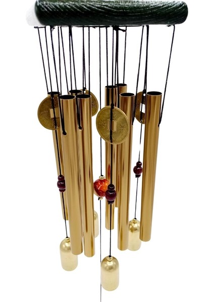 Feng Shui Metal Rüzgar Çanı Şans Parası Kare S06