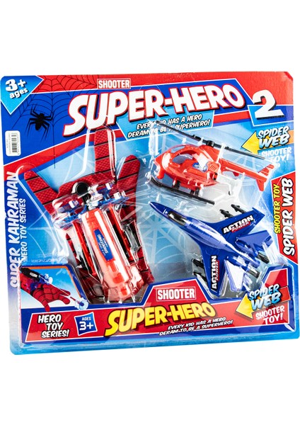 Oyuncak Kahraman Seti Eldivenli Uçak Helikopterli 3'lü Set