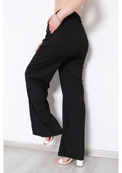 Kadın Siyah Beli Lastikli Palazzo Pantolon indirimleri