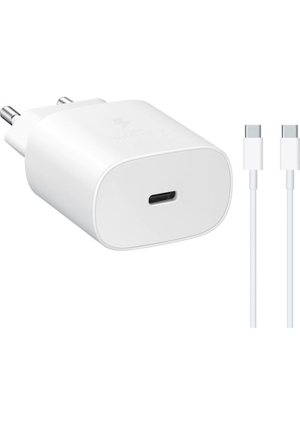 Galaxy A71 TA800N 25W Şarj Aleti 5A 65W Type-C To Type-C 3metre Kablolu Beyaz