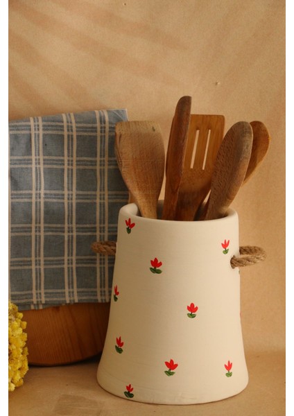 Çizgi Desenli Soft Hasır Kulp Detaylı Xl Ebat Dekorarif Kaşıklık fiyatları