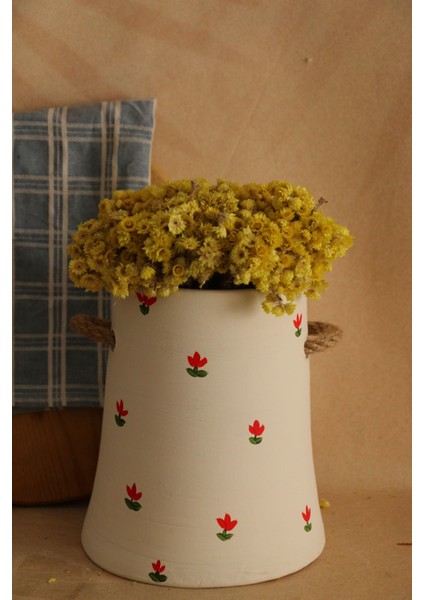 Çizgi Desenli Soft Hasır Kulp Detaylı Xl Ebat Dekorarif Kaşıklık fırsatları