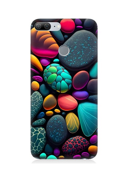 Huawei Honor 9 Lite Uyumlu Artx Kırmızı Doğa Taşlar Desenli Silikon Kılıf