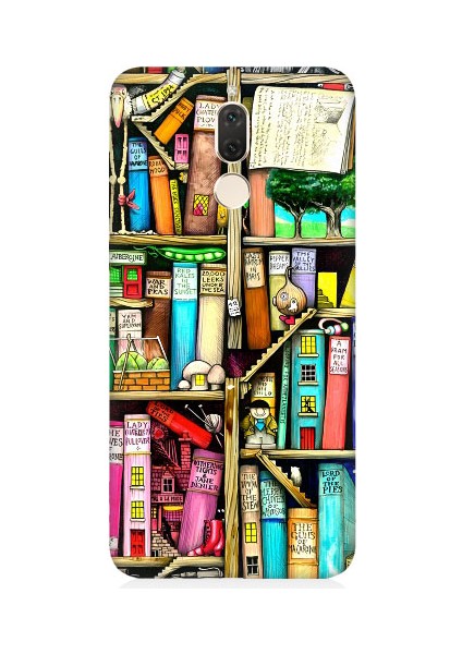 Huawei Mate 10 Lite Uyumlu Kitaplık ve Raflar Books Shelf Desenli Silikon Kılıf