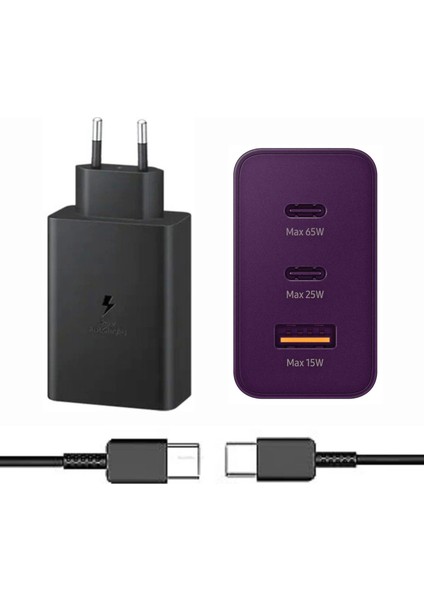 EP-T6530N Type C & Type A Hızlı Şarj Adaptörü Üçlü (65W - 25W - 15W) - Siyah fiyatları