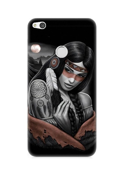 Huawei P9 Lite 2017 Uyumlu Kızılldereli Kız Dreamcatcher Desenli Silikon Kılıf