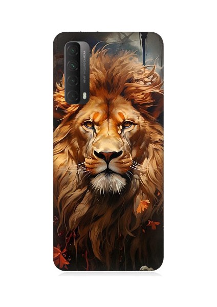 Huawei P Smart 2021 Uyumlu Yorgun Savaşçı Aslan Desenli Silikon Kılıf