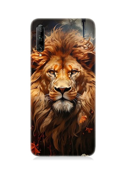 Huawei P Smart Pro Uyumlu Yorgun Savaşçı Aslan Desenli Silikon Kılıf