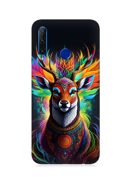 Huawei Honor 20 Lite Uyumlu Mistik Ala Geyik Desenli Silikon Kılıf