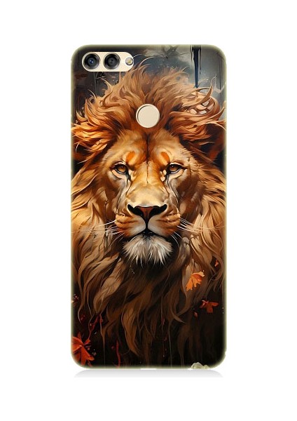 Huawei P Smart Uyumlu Yorgun Savaşçı Aslan Desenli Silikon Kılıf