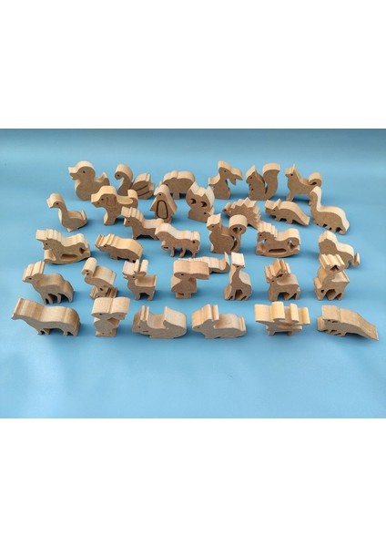 ( Set 26 ) Okul Öncesi Etkinlik. Çocuklara Ahşap Boyama Seti. Eğitici Ahşap Boyası.oyuncak Hayvan