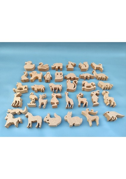 ( Set 26 ) Okul Öncesi Etkinlik. Çocuklara Ahşap Boyama Seti. Eğitici Ahşap Boyası.oyuncak Hayvan
