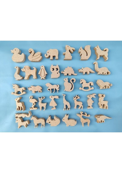 ( Set 26 ) Okul Öncesi Etkinlik. Çocuklara Ahşap Boyama Seti. Eğitici Ahşap Boyası.oyuncak Hayvan