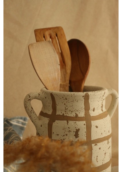 Tamamen El Yapımı Büyük Boy Papatya Desenli Kulplu Kaşıklık fırsatları