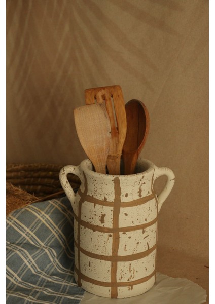 Tamamen El Yapımı Büyük Boy Papatya Desenli Kulplu Kaşıklık indirimleri