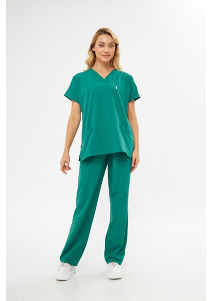 Takım V Yaka Tree Cotton Hemşire Üniforma
