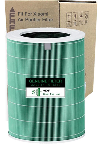 FAF Filtre  Model Pro Green True HEPA14 Filtre Xiaomi Mi Air Purifier Pro Model: Ac-M3-Ca Uyumlu Özel Seri High Efficiency Filtre Yeşil Ölçü: Ø20XH29CM