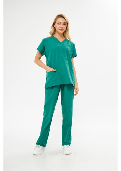 Takım V Yaka Tree Cotton Hemşire Üniforma