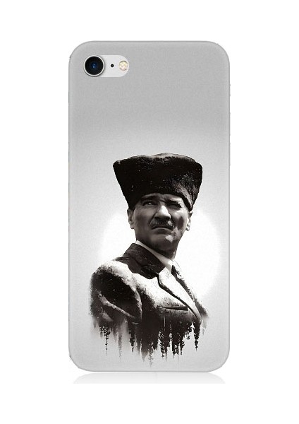 Apple iPhone 7 Uyumlu Mustafa Kemal Atatürk Desenli Silikon Kılıf