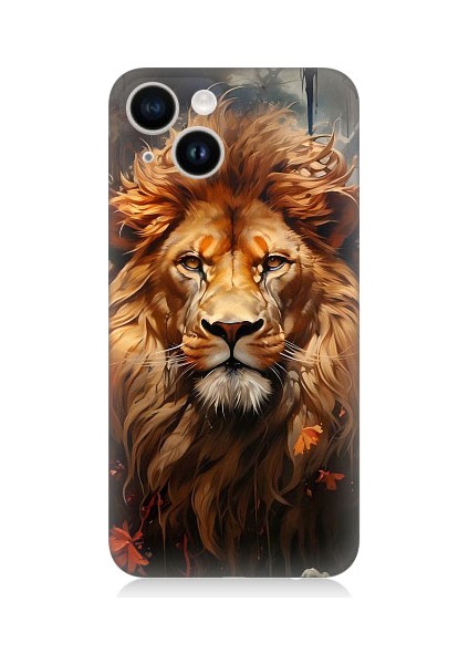 Apple iPhone 14 Uyumlu Yorgun Savaşçı Aslan Desenli Silikon Kılıf