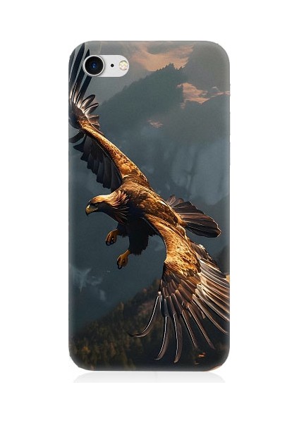 Apple iPhone 8 Uyumlu Uçan Kara Kartal Desenli Silikon Kılıf