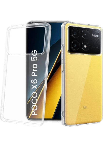 Caseart Xiaomi Poco X6 Pro Kapak 1mm Süper Silikon Şeffaf Kılıf