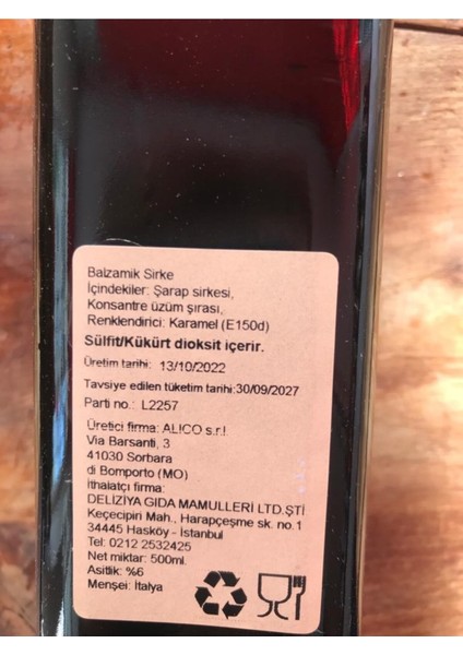 Balzamik Sirke 6 Yıllık 500 Ml.
