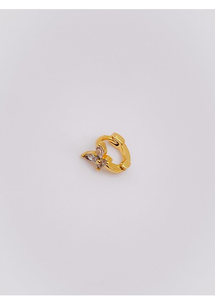 Halka Zirkon Taşlı Kelebek Figürlü Kıkırdak Helix Tragus 1 Adet Piercing