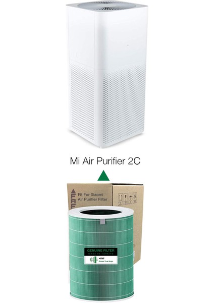 FAF Filtre Model 2c Green True HEPA14 Filtre Xiaomi Mi Air Purifier 2c Model: Ac-M8-Sc Uyumlu Özel Seri High Efficiency Filtre  Yeşil Ölçü: Ø20XH29 cm