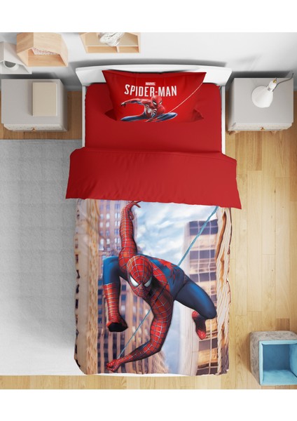 Erayshome Spiderman Tek Kişilik Çarşafsız Nevresim Takımı