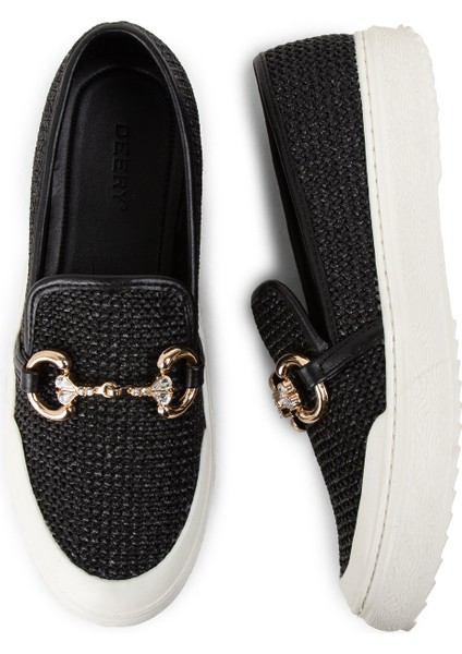 Siyah Toka Detaylı Kadın Sneaker Ayakkabı - K2000ZSYHP01