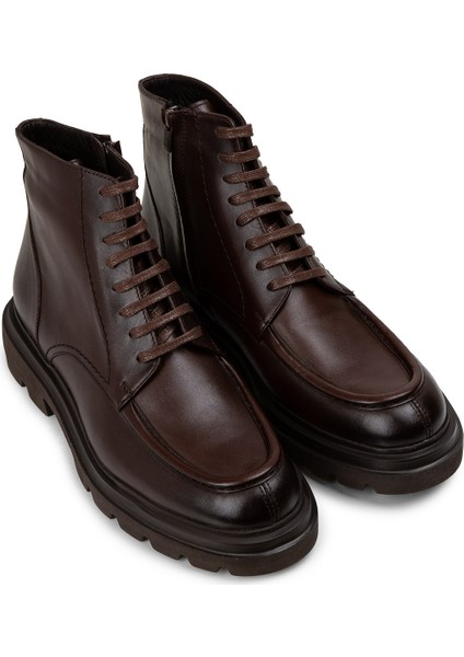 Deri Kahverengi Yüksek Taban Erkek Bot - 01979MKHVE01 fiyatları