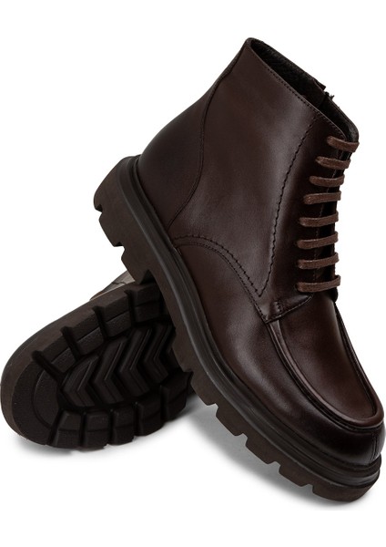 Deri Kahverengi Yüksek Taban Erkek Bot - 01979MKHVE01 modelleri