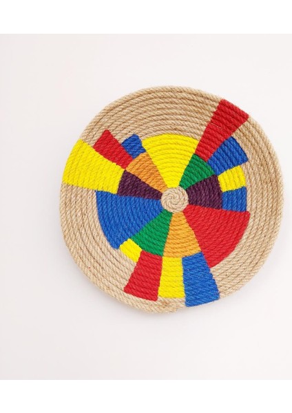 Margaret 31 cm El Yapımı Dekoratif Hasır Duvar Tabağı Bohem Afrikan Etnik Ev Dekorasyon Aksesuarı